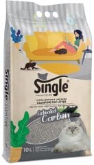 Single Bentonit Kedi Kumu İnce Aktif Karbonlu(Grey) 10 Lt