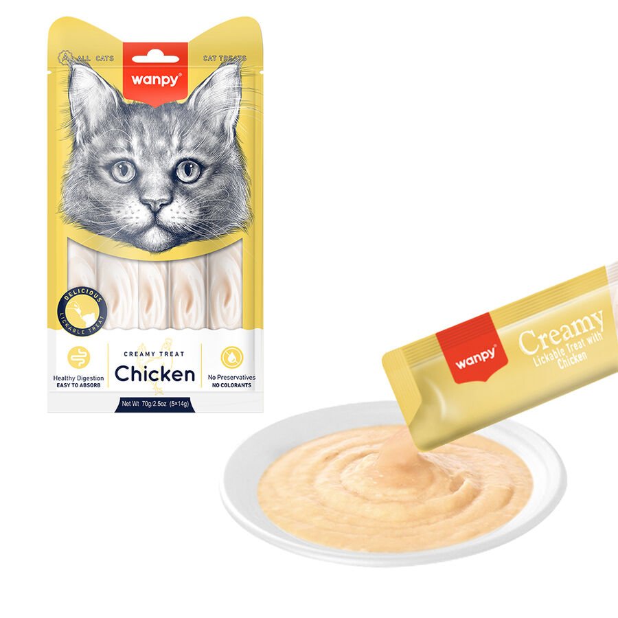 Wanpy Tavuk 12'li-Krema Kedi Ödülü 5x14 gr RA-049
