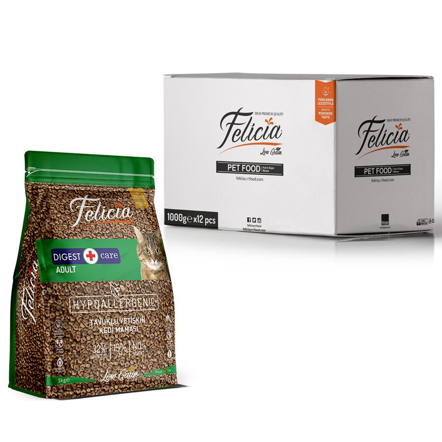 Felicia 12x1 Kg Tavuklu Az Tahıllı Yetişkin Kedi Maması