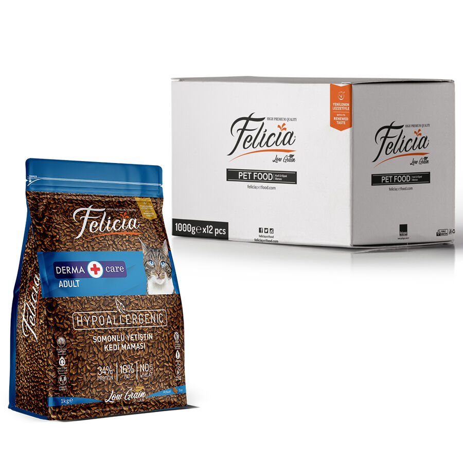 Felicia 12x1 Kg Somonlu Az Tahıllı Yetişkin Kedi Maması