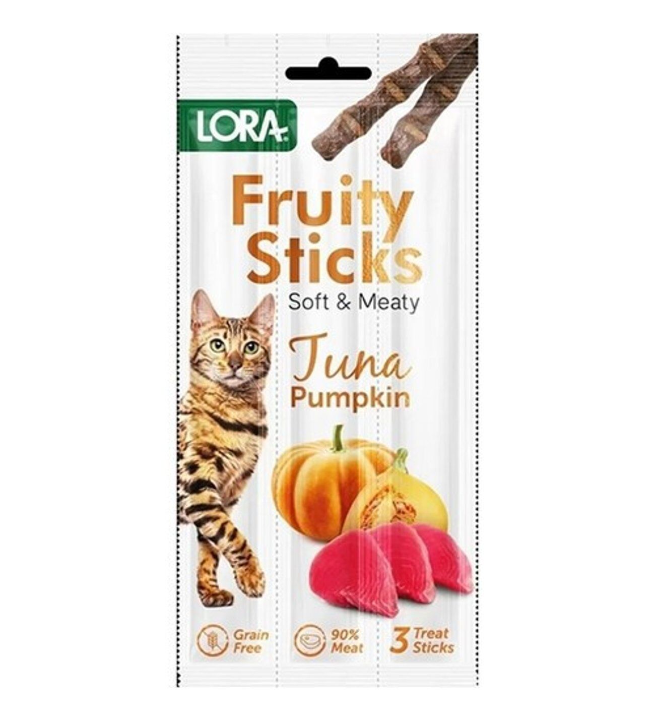 Lora Ton Balıklı Balkabaklı Kedi Stick Ödül 3x5gr 24'lü