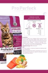 PRO PERFECK PREMİUM KISIRLAŞTIRILMIŞ SOMONLU PORTAKALLI KEDİ MAMASI 2 KG