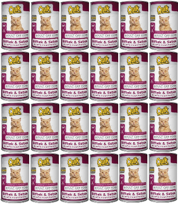 *PIMN-008-Quik Kedi 415 gr Biftek-Sebze Konservesi 24'lü