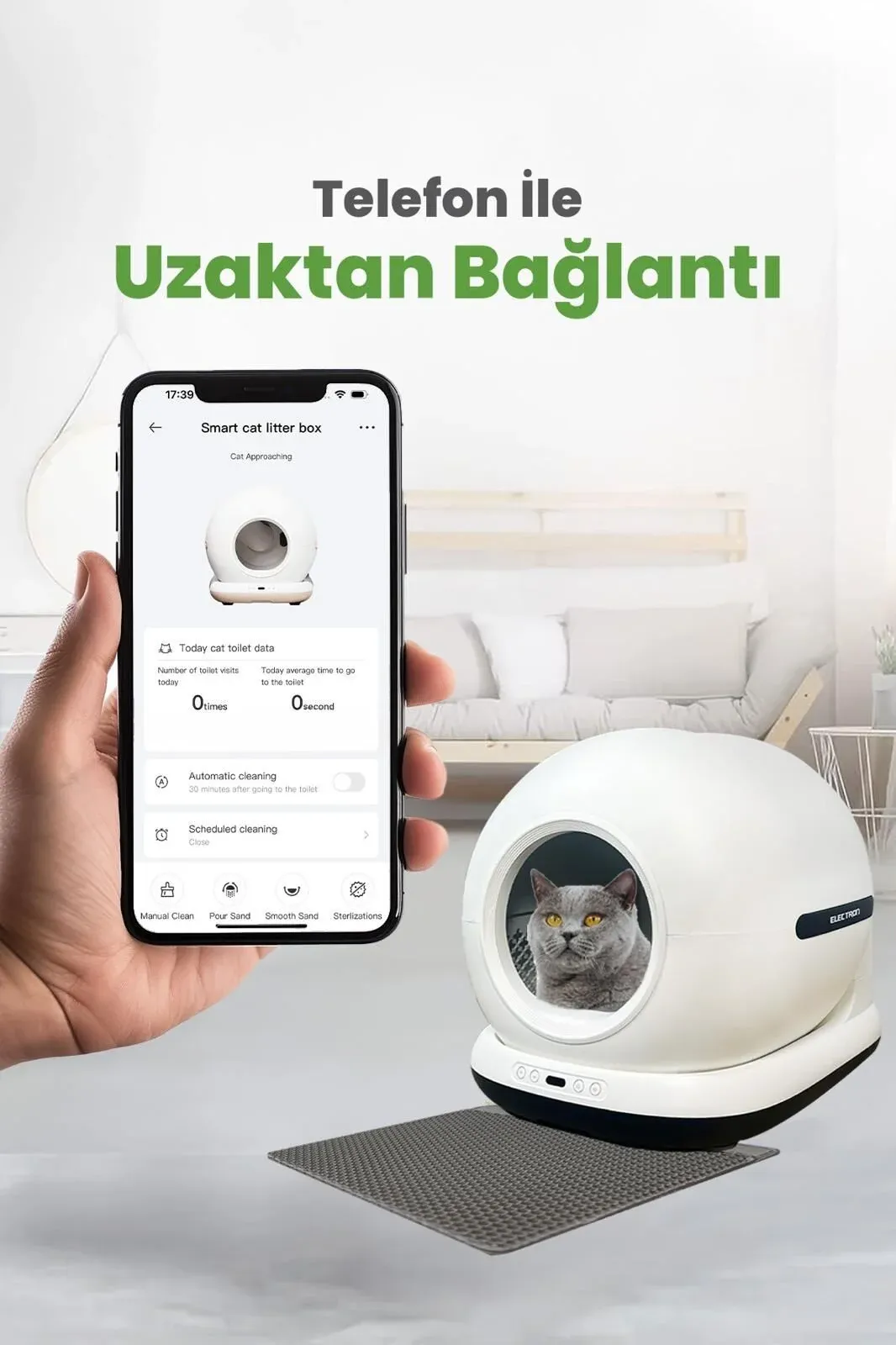 YDM OVAL AKILLI KEDİ TUVALETİ