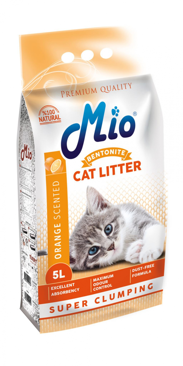 Mio 5 Lt. Portakallı Kalın Bentonit KEDİ Kumu