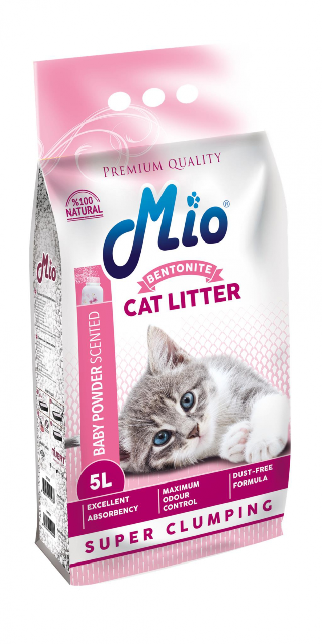 Mio 5 Lt. Pudralı Kalın Bentonit KEDİ Kumu