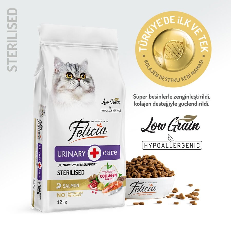Felicia 12 Kg Kolajenli Somonlu Az Tahıllı Kısırlaştırılmış Kedi Maması