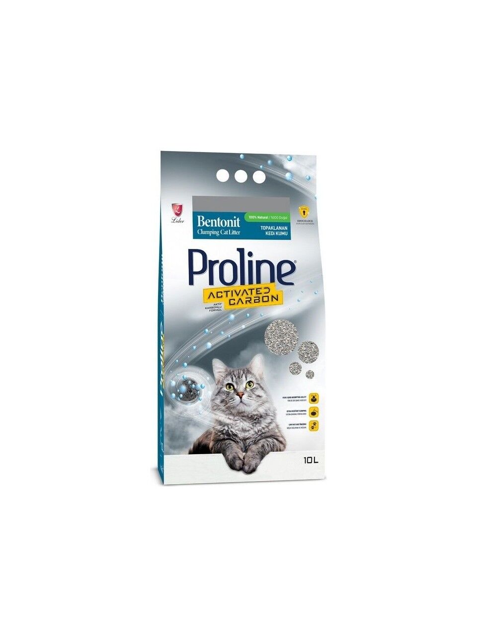 Proline Aktif Karbonlu Bentonit Kedi Kumu 10L