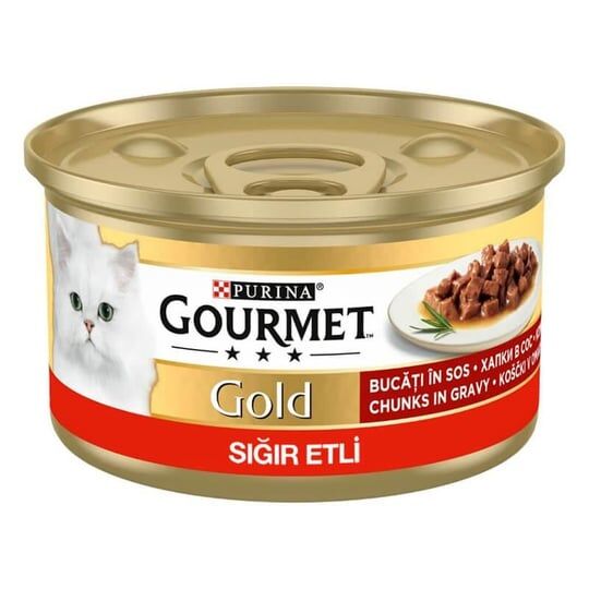 GOURMET Gold Sığır Eti Parçalı Soslu Yaş Kedi Maması