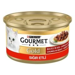 GOURMET Gold Sığır Eti Parçalı Soslu Yaş Kedi Maması