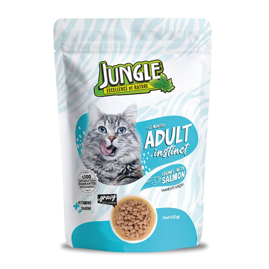 Jungle Kedi Somonlu Pouch 100 Gr. 24'lü