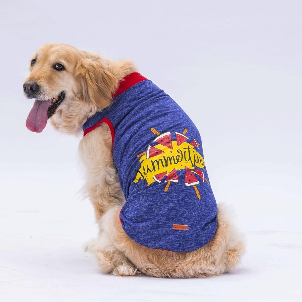24855 Pawstar Summer Time Big T-Shirt Navy Blue 3XL-4XL-5XL-6XL-7XL(New Collection)