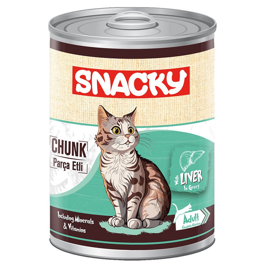 Snacky Ciğerli Kedi Konservesi 400 Gr. 12'li