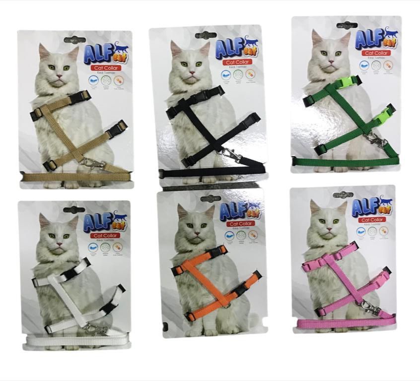 *65878-AlfCat Gögüs Tasması+Gezdirme Mix Color