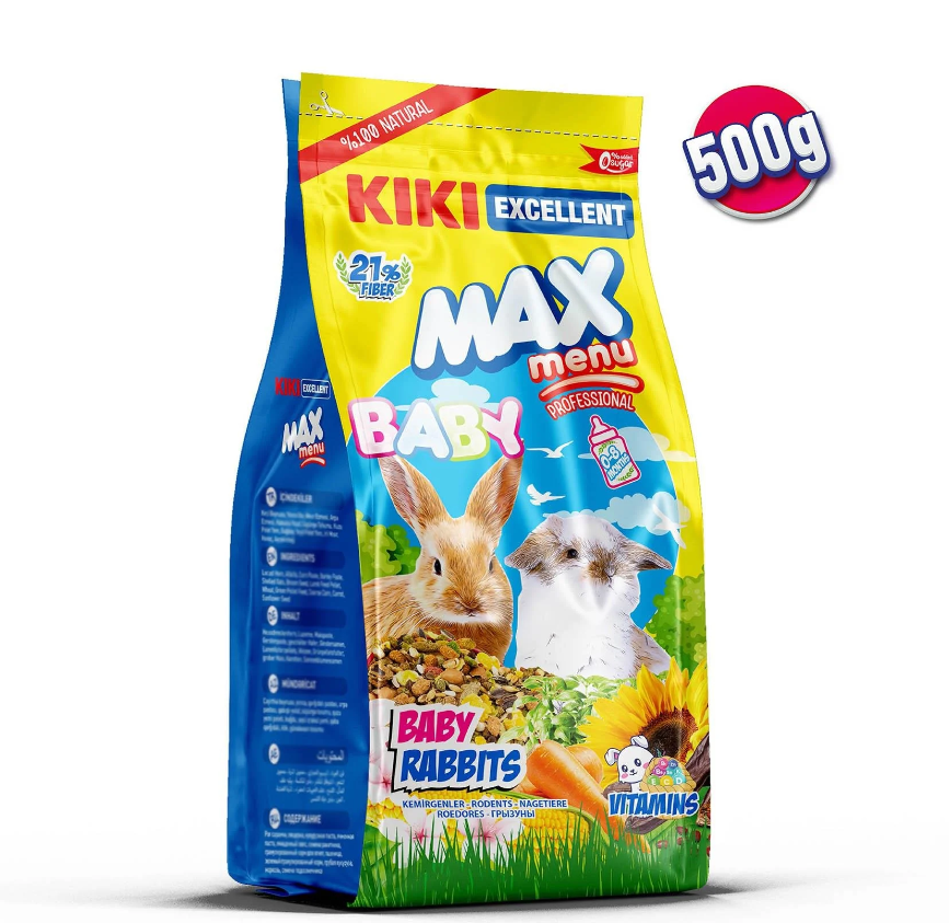 KIKI Excellent Kemirgen Yavru Tavşan Yemi 500 Gr. 12'li