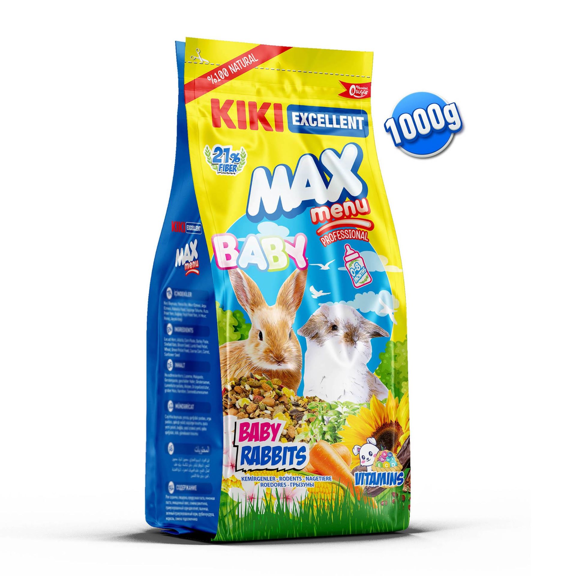 KIKI Excellent Kemirgen Yavru Tavşan Yemi 1 Kg. 8'li