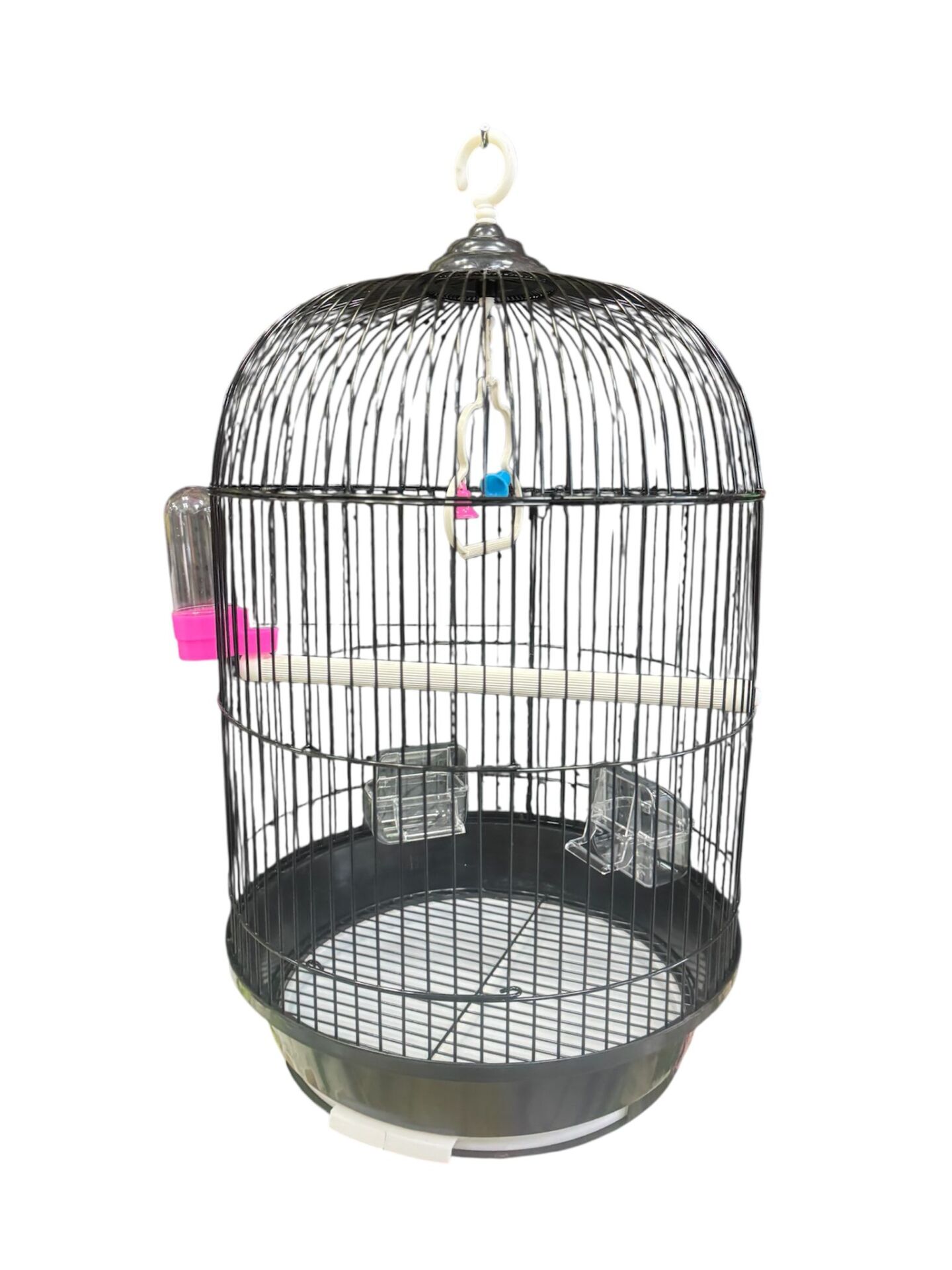 Salıncaklı Altı Izgaralı Silindir Kuş Kafesi 35x50 Cm