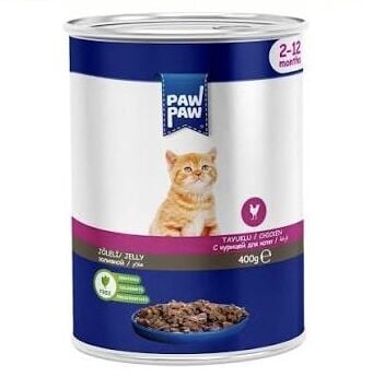 Paw Paw Jelly Tavuklu Yavru Kedi Konservesi 400 gr 12’li