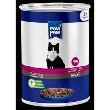 Paw Paw Jelly Biftekli Yetişkin Kedi Konservesi 400 gr 12’li