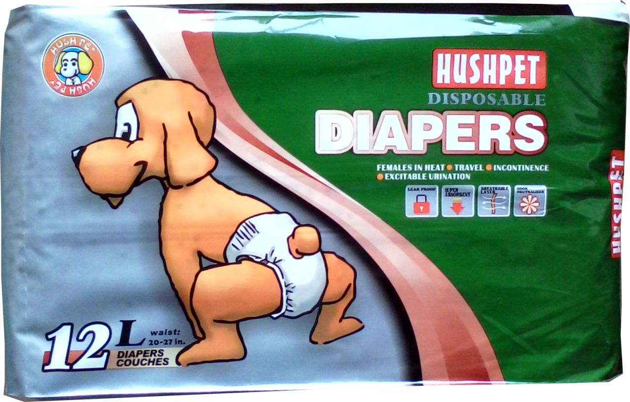 *00335-HUSHPET KÖPEK ALT TUVALET BEZİ L 12'Lİ 16-25 KG
