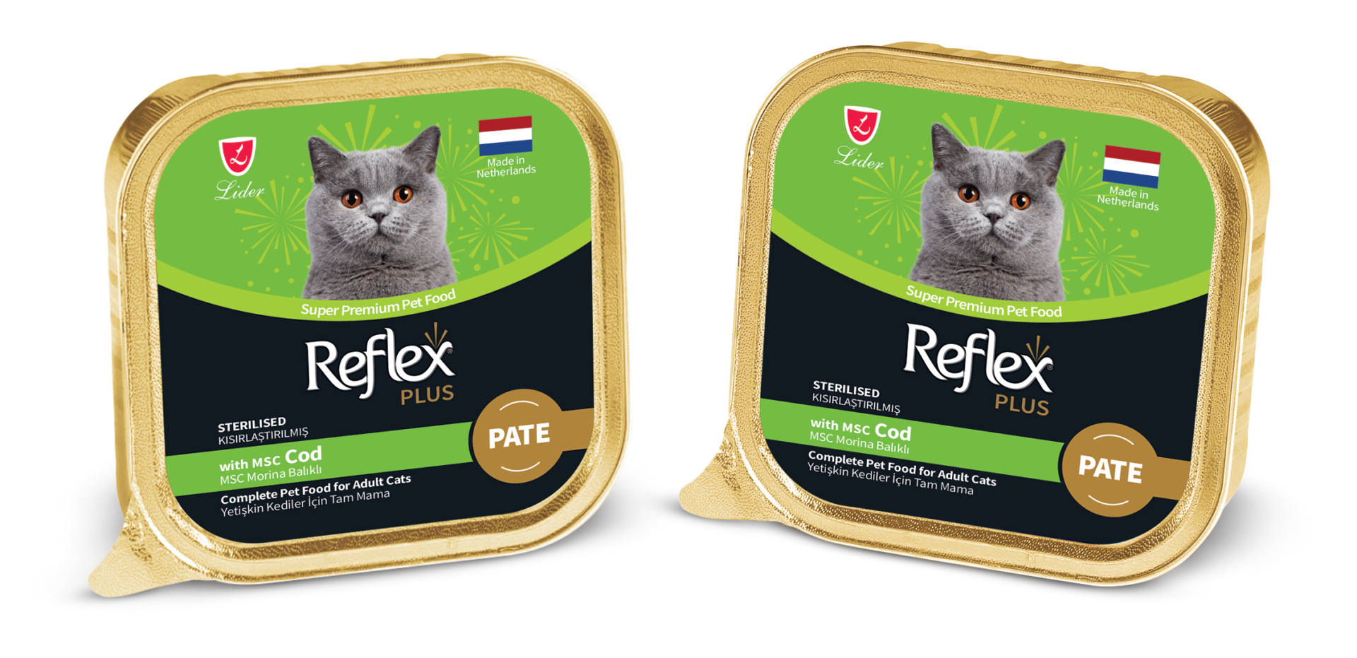 RFK-77 Reflex Plus Jöle İçinde Et Parçacıklı Morina Balıklı Kısırlaştırılmış 85 Gr. 16'lı