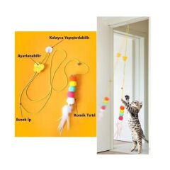 Tırtıl Model Elastik Kendinden Yapışkanlı Kedi Oyun Oltası