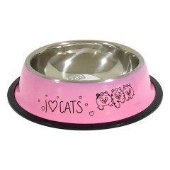 8113-Nunbell Çelik Mama Kabı Renkli 22cm