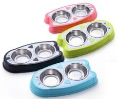 8142 NUNBELL MELAMİN ÇELİK MAMA KABI İKİLİ