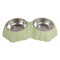 8145 NUNBELL MELAMİN ÇELİK MAMA KABI İKİLİ