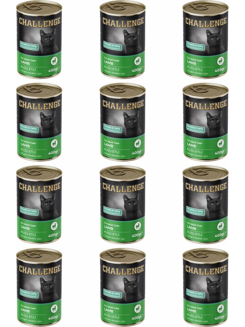Challenge Jel Içinde Kuzu Etli Yetişkin Kedi Konservesi 12x400 Gr