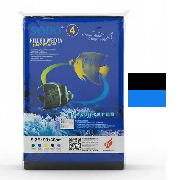 Sobo Filtre Süngeri Biyolojik Sünger Siyah ve Mavi 45x30x2 Cm 2 Adet