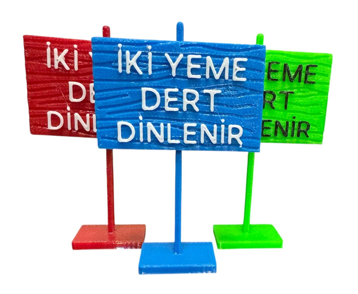 ALFA İki Yeme Dert Dinlenir Tabelası 5x7.5 cm 10 Adet