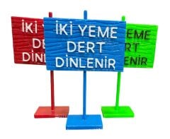 ALFA İki Yeme Dert Dinlenir Tabelası 5x7.5 cm 10 Adet