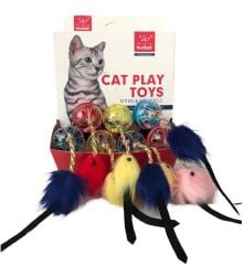 525-7019-Nunbell Kedi Oyuncak Toplu Fare 36'lı