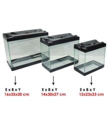 Plastik Kapaklı Akvaryum 30-35-50 3'lü Set