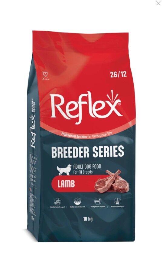 RFL-500 Reflex Breeder Series Tüm Irklar İçin Kuzulu Köpek Maması 18 KG