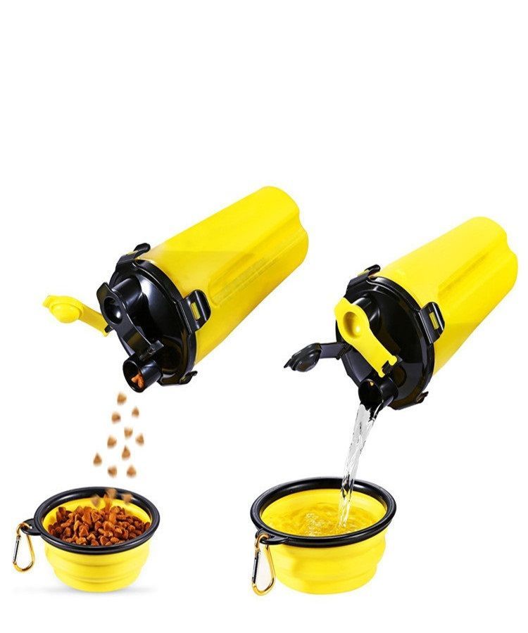 Su ve Mama Matarası + Katlanabilir Mama Kabı Seti(5 Renk)