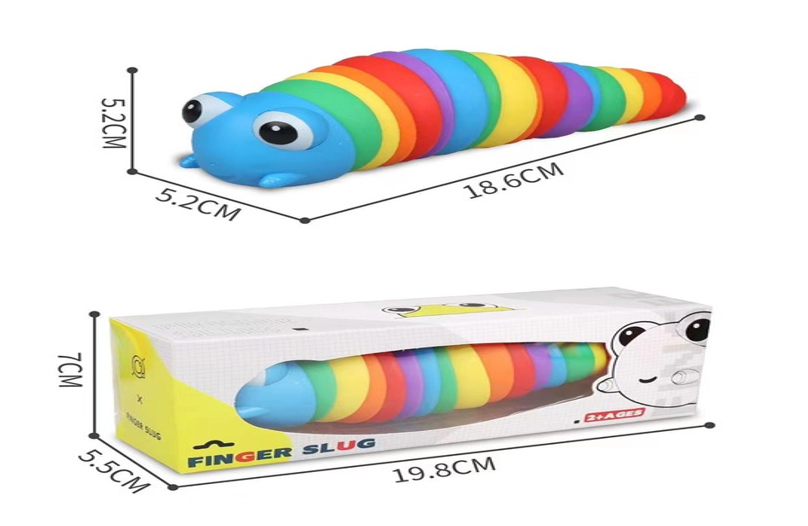 MAD-239 DMR Rengarenk Evcil Hayvan Tırtıl Oyuncağı (İTHAL)