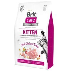 BRIT CARE HEALTHY GROWTH TAHILSIZ TAVUK VE HİNDİLİ YAVRU KEDİ MAMASI 2 KG
