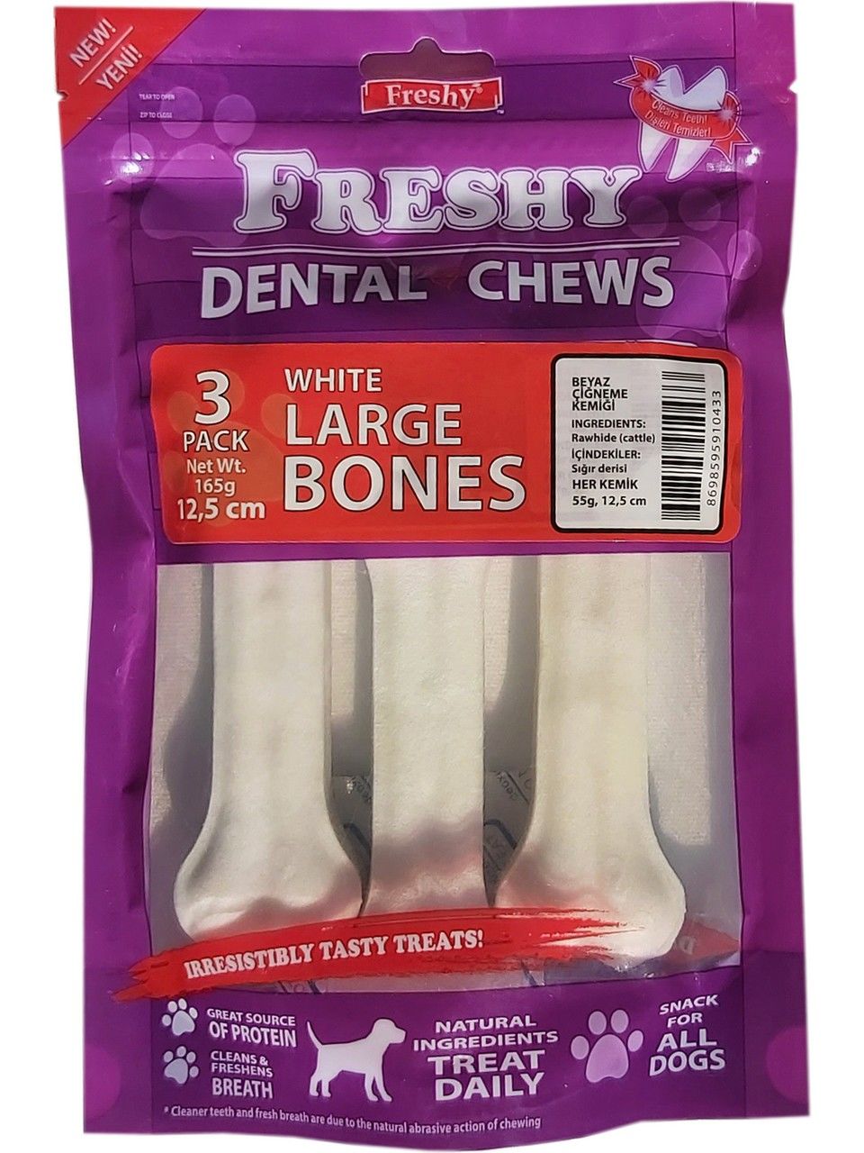 FR43 FRESHY Beyaz Büyük Kemik 12,5 cm 3'lü (165 Gr.)