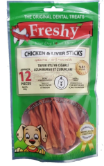 FR77 FRESHY Tavuk Etli ve Ciğerli Burgu Çubuk 12'li (100 Gr.)