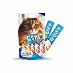 Eurogold Cat Sıvı Kedi Ödülü Somon-Karides 5x15 Gr. 12’li