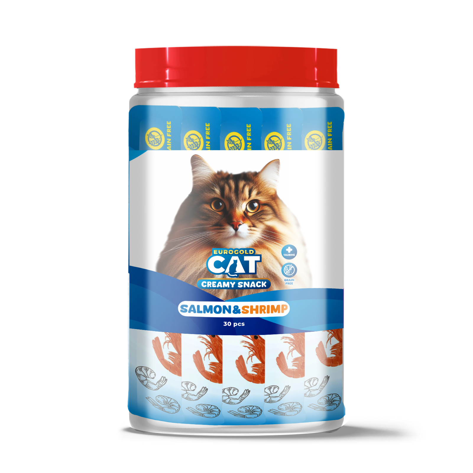 Eurogold Cat Sıvı Kedi Ödülü Somon-Karides 30x15 Gr.
