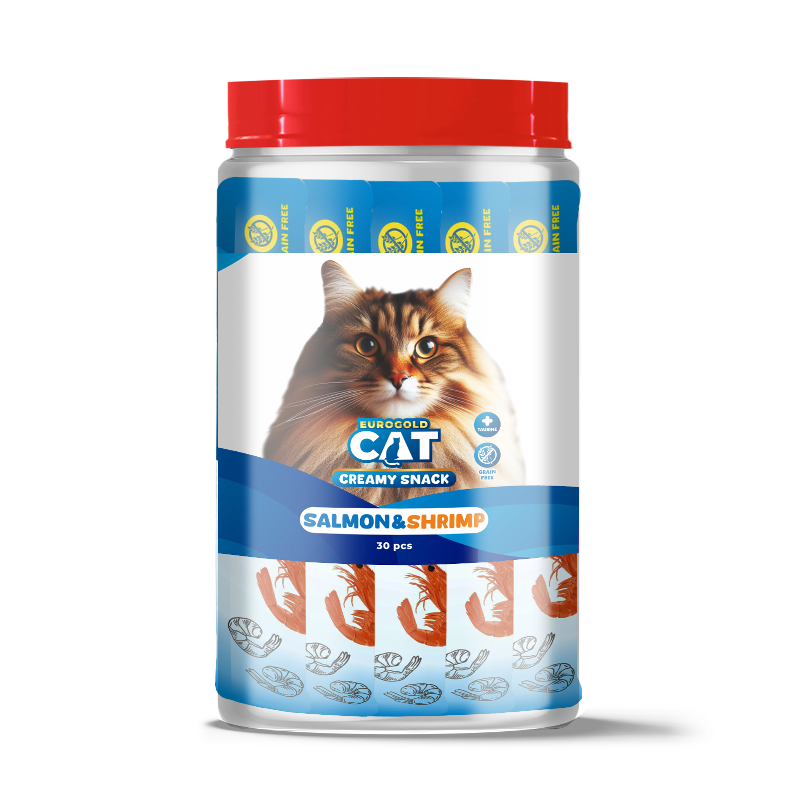Eurogold Cat Sıvı Kedi Ödülü Somon-Karides 30x15 Gr.