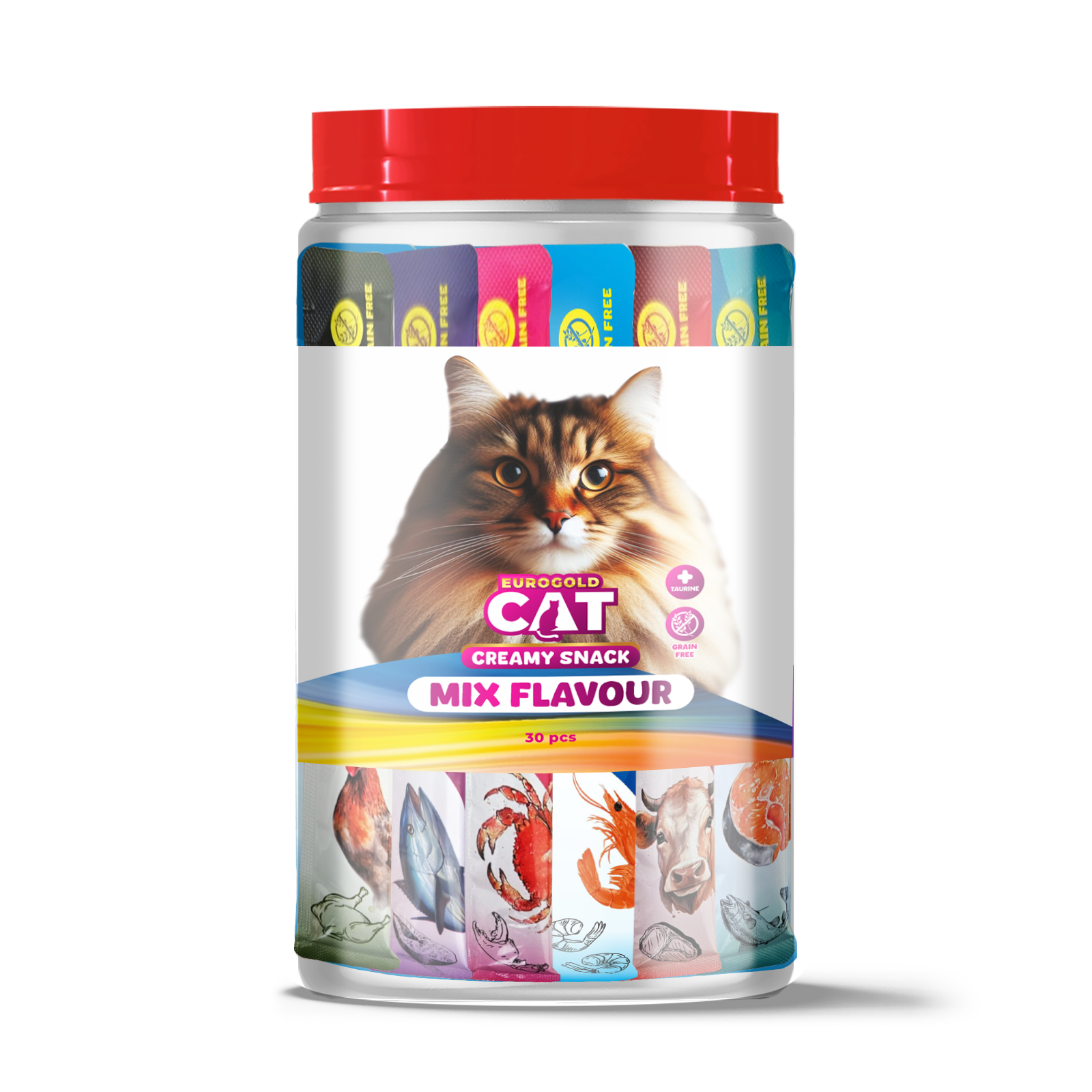 Eurogold Cat Sıvı Kedi Ödülü Karışık 30x15 Gr.
