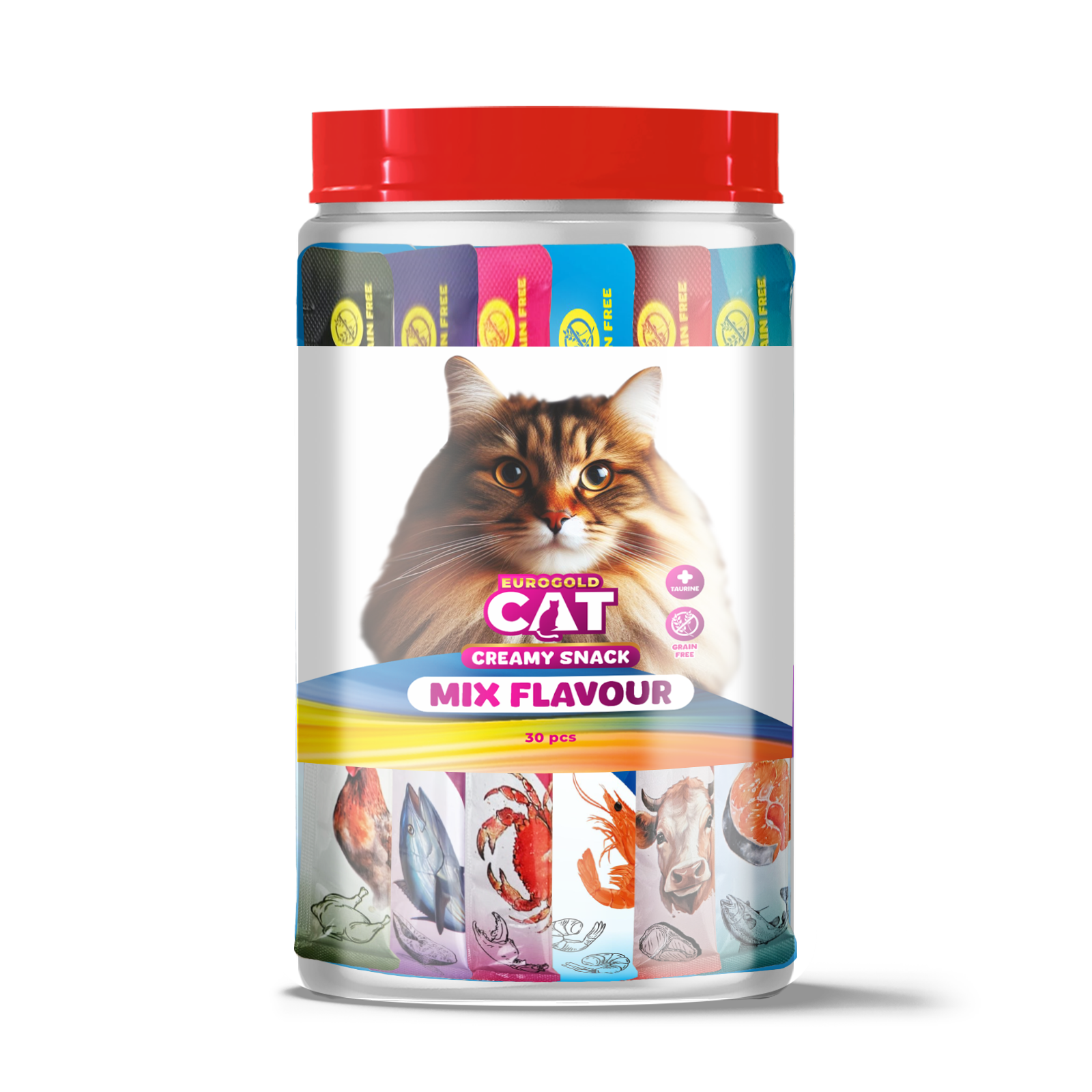 Eurogold Cat Sıvı Kedi Ödülü Karışık 30x15 Gr.