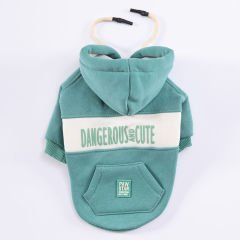23707 Pawstar Yeşil Cute Hoddie (2024 Winter)M-L-XL-XL-2XL (5’Lİ SET)
