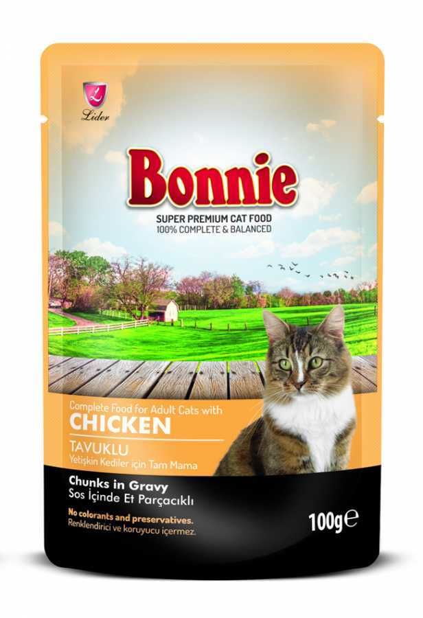 BONNIE Pouch Tavuklu 85 Gr. 22'li