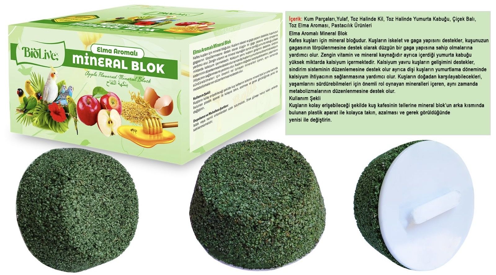 BioLive Elma Aromalı Mineral Blok 18’li