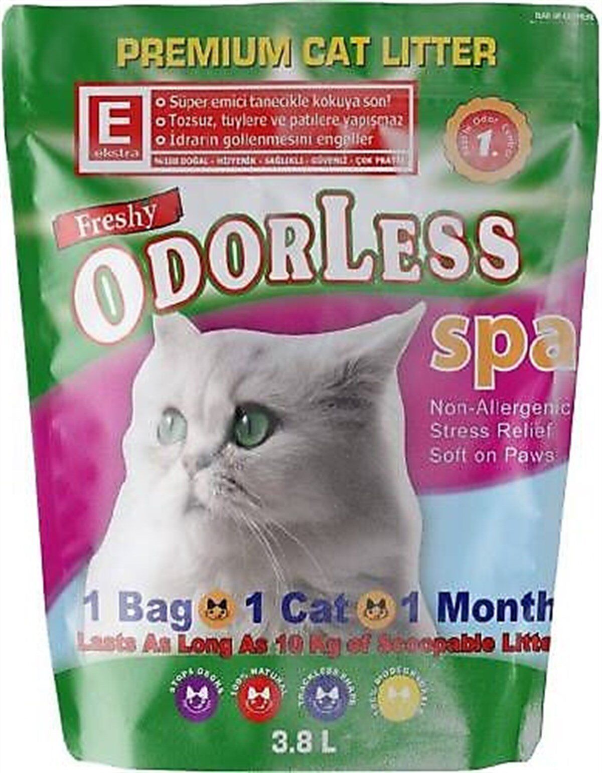 Freshy Odorless Extra Kristal Silica Kedi Kumu 3,8 Litre